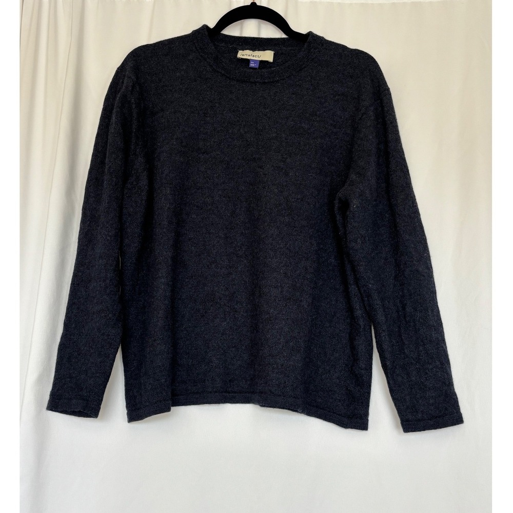 Artefact Womens XXL Merino Wool Crewneck Sweater Navy Blue Knit Long Sleeve